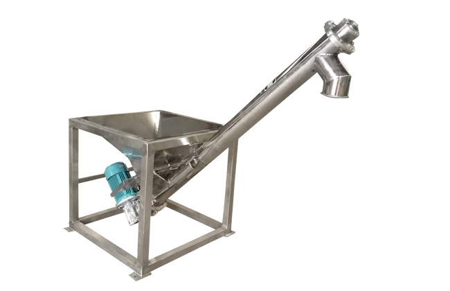 電機帶動螺旋回轉，推移物料以實現輸送目的的設備