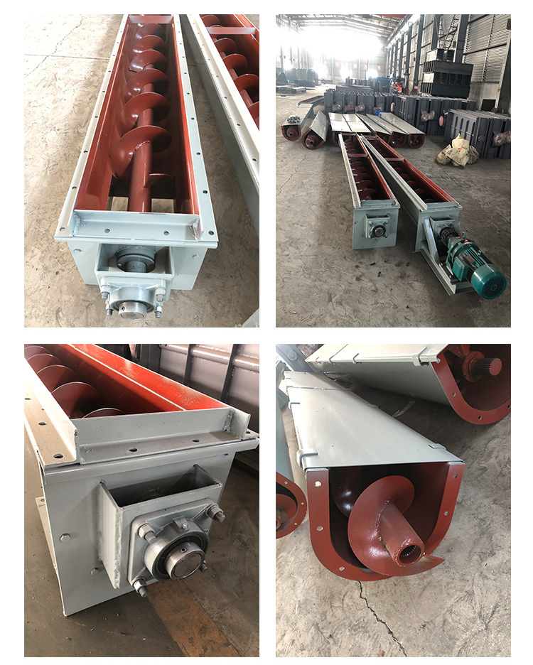 U型螺旋輸送機細節(jié)展示，采用不銹鋼材質(zhì)，輸送穩(wěn)定